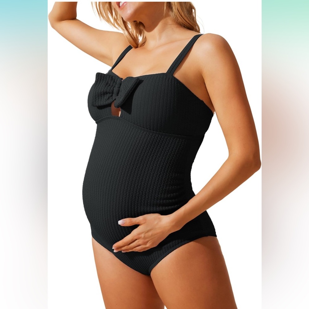 Black maternity one piece swimsuit- WITH TAGS NEVER WORN